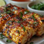 Fresh sweet corn cobs with plump yellow and white kernels on a wooden surface