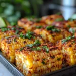 Corn ribs curling and crisping in an air fryer basket at 400°F