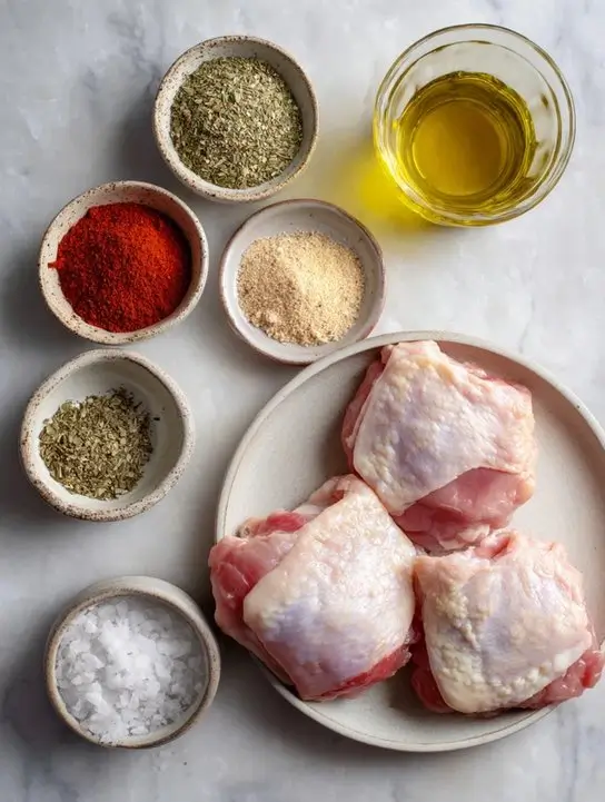 Air Fryer Chicken Thighs That Are Crispy, Juicy, and Ready in Minutes 11 ingredients for air fryer chicken thighs