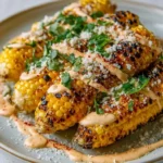 Air Fryer Corn Ribs Elotes Style served with lime and cotija