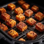 Air Fryer Salmon Bites: A Quick and Healthy Dinner plated with herbs
