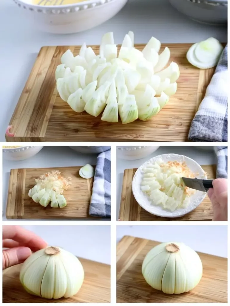 tep-by-step making baby blooming onion air fryer