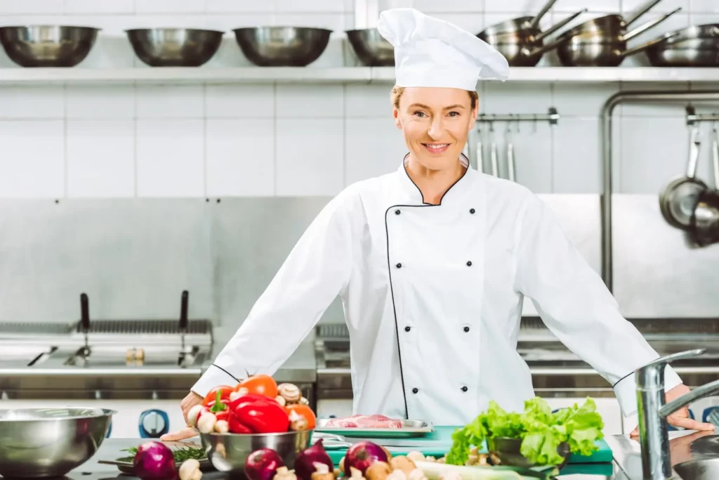 compressed smiling chef counter
