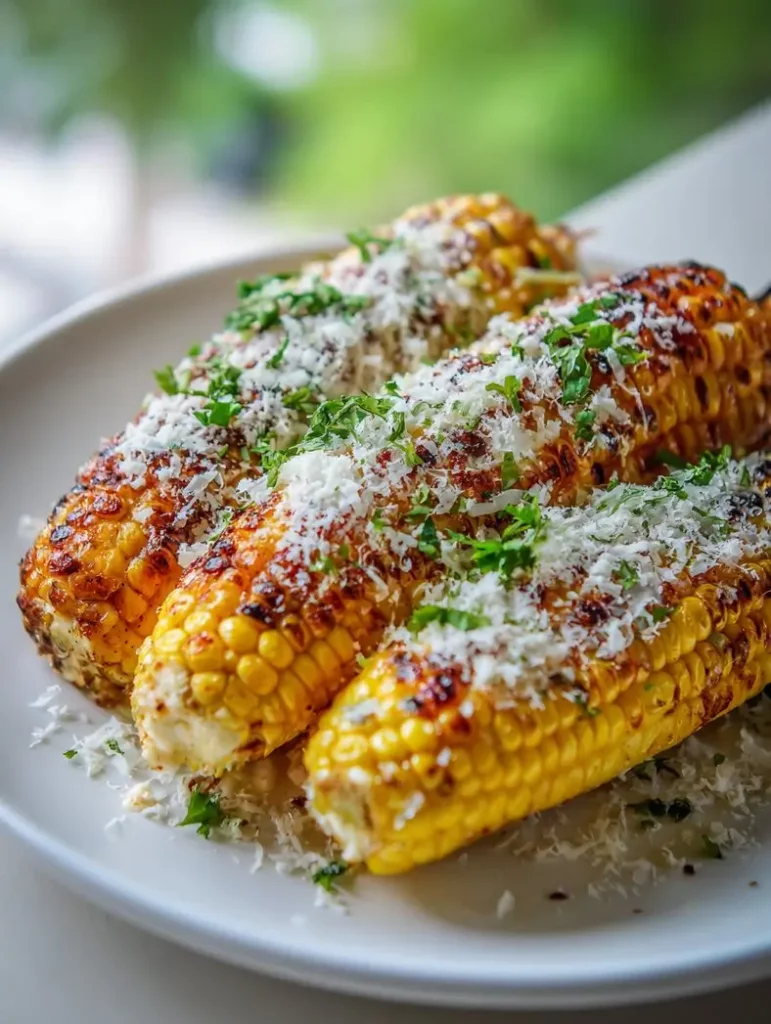 Air Fryer Corn Ribs Elotes Style served with lime and cotija