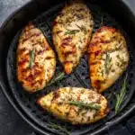 Recipe card image for frozen chicken breast air fryer