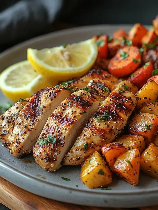 healthy and protein-packed air fryer plate