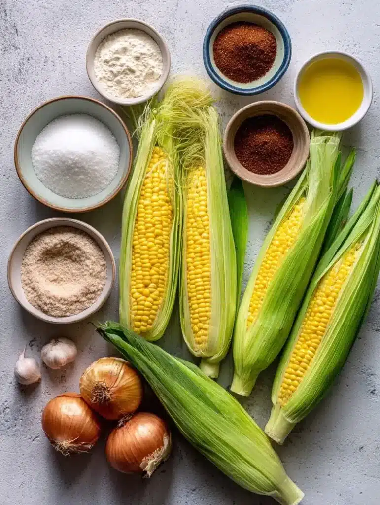 Ingredients for air fryer corn ribs elotes style