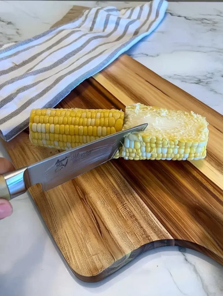 slicing corn for ribs