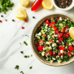 Italian scungilli salad with cherry peppers and lemon