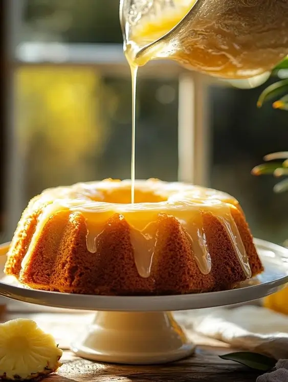 pineapple juice glaze for cake-featured