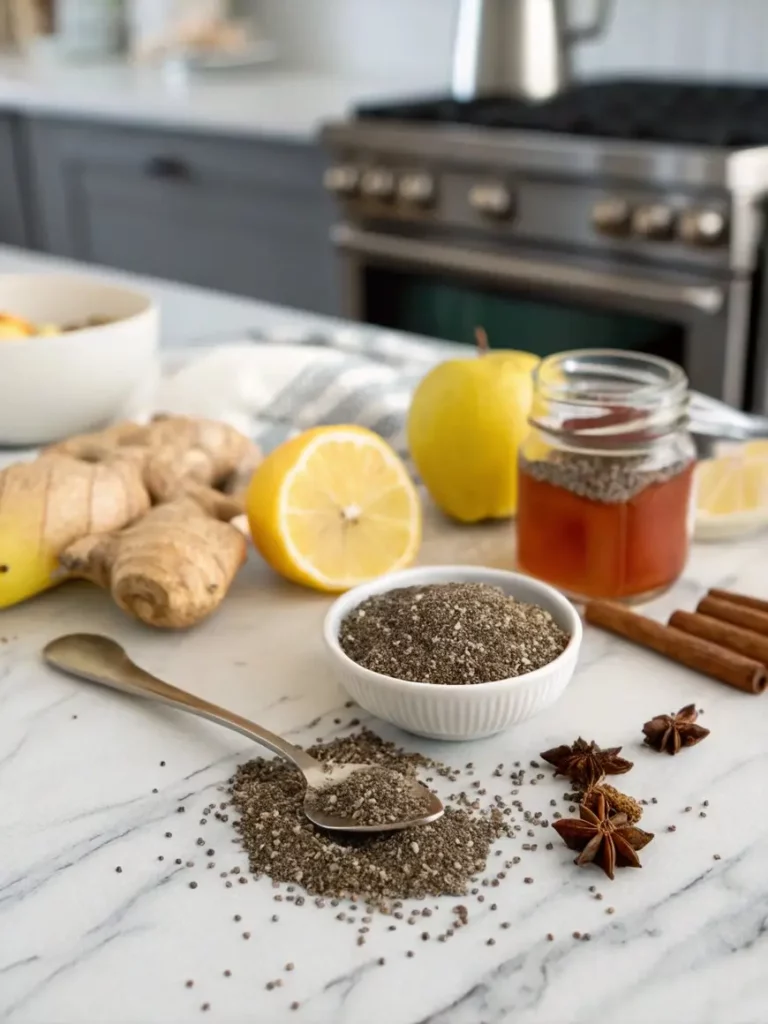 close-up of natural zepbound recipe ingredients