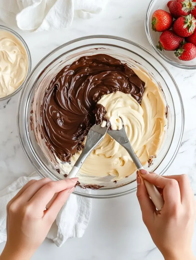 How to Make the Ultimate Neapolitan Cake 9 Dividing neapolitan cake batter into three flavored layers