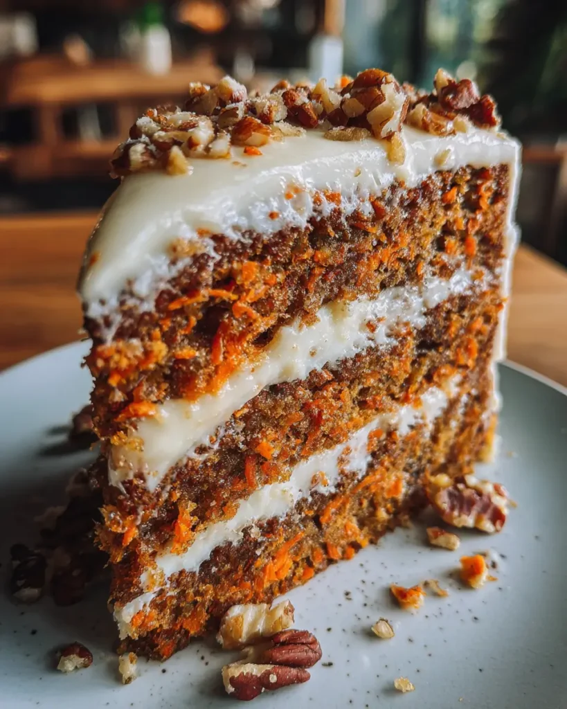 Moist Carrot Cake Recipe – Easy, Soft, and Flavorful Homemade Cake 2 moist carrot cake recipe slice with cream cheese frosting